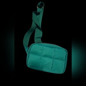 Teal Quilted Crossbody Bag